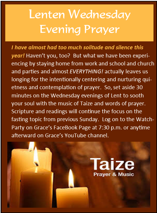 Lenten Taizé Evening Prayer - Grace Lutheran Church of Yorktown Heights, NY